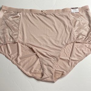 34/36 pink no show full brief panty lace trim Lane Bryant NWT plus size 6x